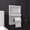 Alfi Brand White Matte Stainless Steel Recessed Shelf / Toilet Paper Holder Niche ABTPNC88-W - alternate 1